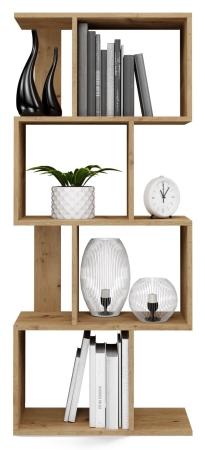 Regał stojący, półka, szafka, Fiesta 4P, 59,5x30x140 cm, dąb artisan, mat