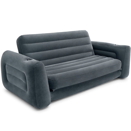 Materac dwuosobowy, sofa, Intex, 224x203x66 cm, czarny
