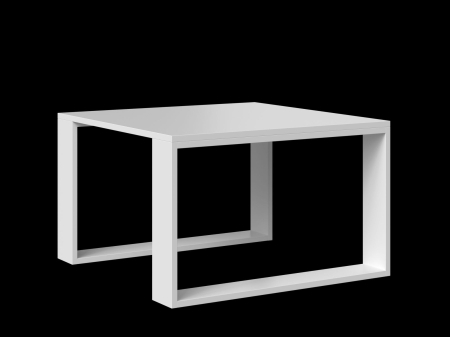 Stolik kawowy, ława, Modern Mini 67x67x40 cm, biały