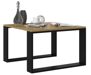 Stolik kawowy, ława, Modern Mini 67x67x40 cm, dąb artisan, czerń mat
