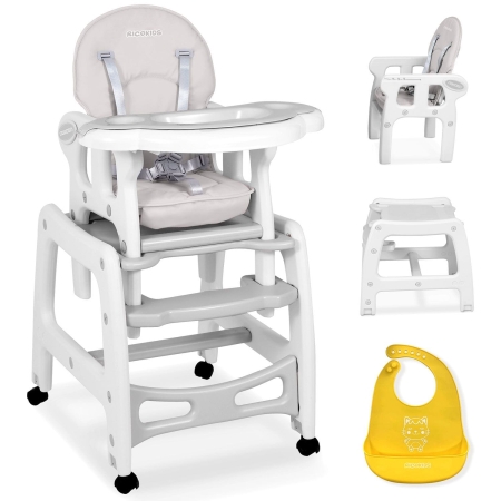 Krzesełko do karmienia, RicoKids, Sinco, 5w1, szare