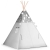 Namiot tipi dla dzieci, z girlandą i światełkami, Nukido, 120x120x165 cm, szare w gwiazdki