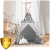 Namiot tipi dla dzieci, z girlandą i światełkami, Nukido, 120x120x165 cm, szare w gwiazdki