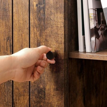 Komoda rustykalna do salonu, sypialni, 80x30x80 cm, ciemny brąz, czarny, mat