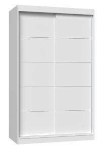 Szafa do sypialni, drzwi przesuwne, Iga, 120x61x200 cm, biały, ze szprosami