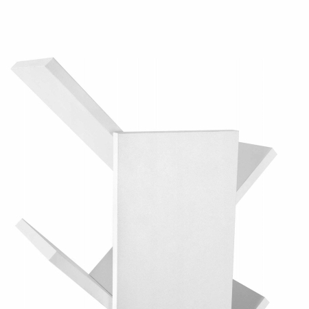 Regał na książki, jodełka, 50x25x141 cm, biel, mat