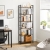 Regał do salonu, biura, 66x30x186 cm, ciemny brąz, czarny, mat