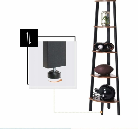 Regał narożny otwarty, 34x34x159 cm, ciemny brąz, mat