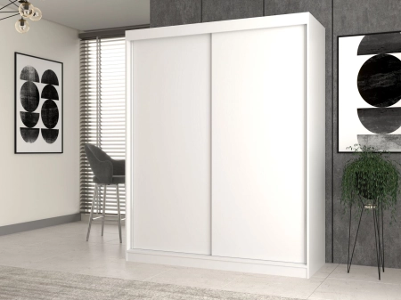 Szafa do sypialni, drzwi przesuwne, Iga, 160x61x200 cm, biały