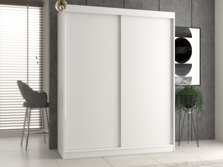 Szafa do sypialni, drzwi przesuwne, Iga, 160x61x200 cm, biały