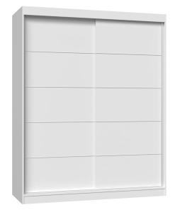 Szafa do sypialni, drzwi przesuwne, Iga, 160x61x200 cm, biały, ze szprosami