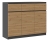 Komoda do sypialni, pokoju, 3D3S, 120x40x97 cm, antracyt, dąb artisan, mat