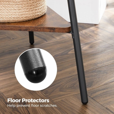 Wieszak na ubrania stojący, 49x49x179 cm, ciemny brąz, czarny, mat