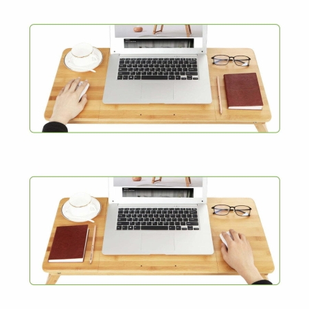 Stolik, podstawka pod laptopa, 72x35x29 cm, naturalne jasne drewno, mat