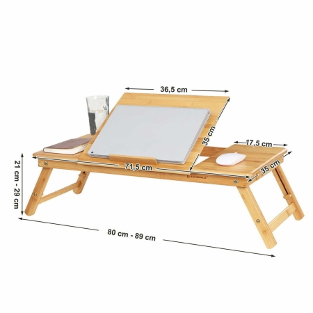 Stolik, podstawka pod laptopa, 72x35x29 cm, naturalne jasne drewno, mat