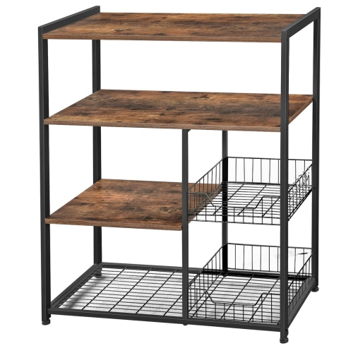 Przejdź do produktu Regał, szafka do kuchni, 80x35x95 cm, ciemny brąz, czarny, mat