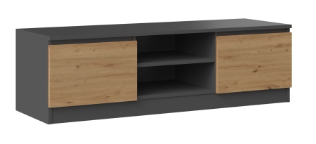 Nowoczesny stolik RTV, szafka, Malwa, 120x40x36 cm, dąb artisan, antracyt