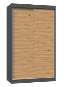 Szafa do sypialni, drzwi przesuwne, Iga, 120x61x200 cm, antracyt, dąb artisan