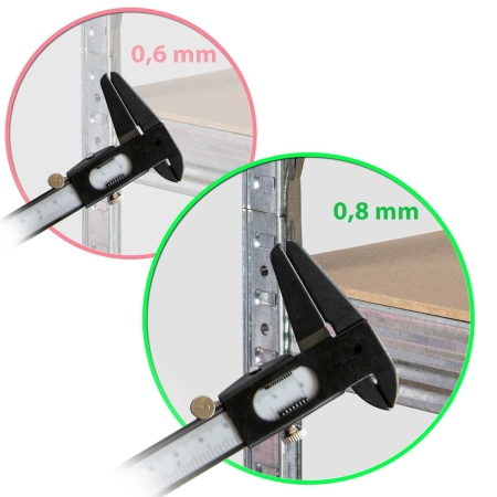 Regał metalowy, magazynowy, Humberg 4846, 90x40x180 cm, srebrny