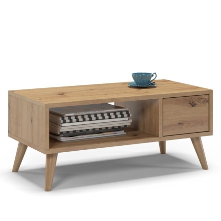 Stolik kawowy, SKAND, 80x40x35 cm, dąb, grafit, mat