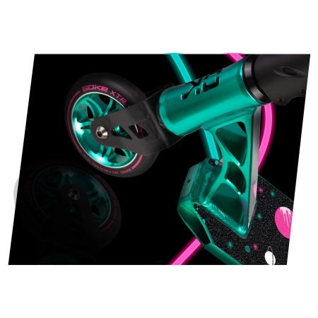 Hulajnoga dwukołowa, wyczynowa, SOKE XTR turkusowo-różowa