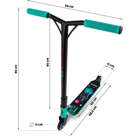 Hulajnoga dwukołowa, wyczynowa, SOKE XTR turkusowo-różowa