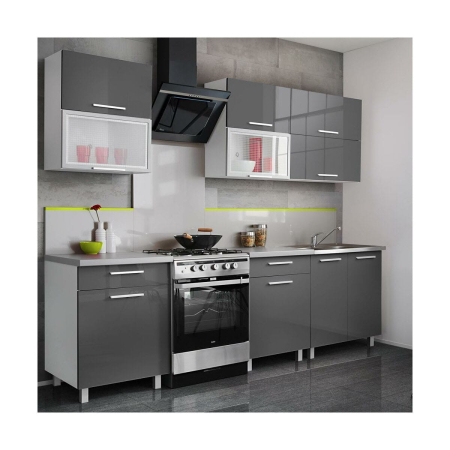 Szafka kuchenna stojąca, AMARO, 80x58x81 cm, biel, grafit, połysk