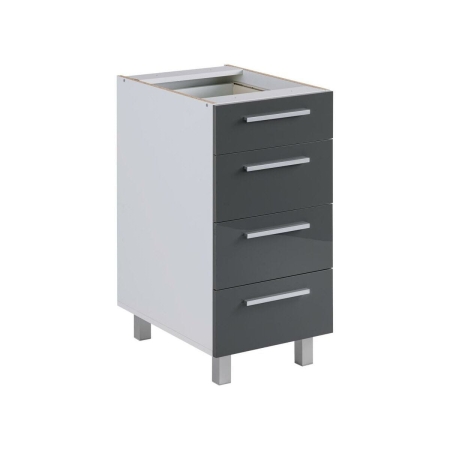 Szafka kuchenna stojąca, AMARO, 40x58x81 cm, biel, grafit, połysk