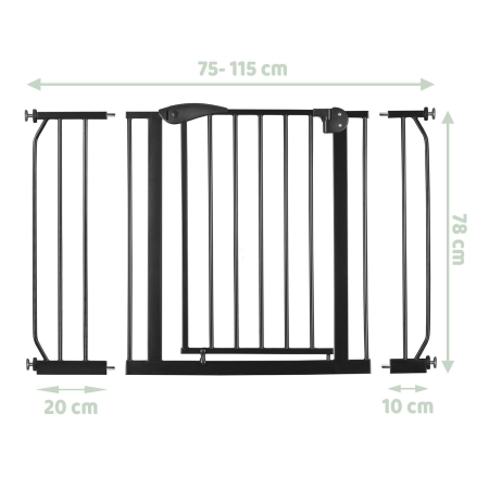 Barierka, bramka zabezpieczająca, Nukido, 115x78 cm, czarna
