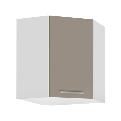 Przejdź do produktu Szafka wisząca narożna, AMARO, 60x30x72 cm, biel, beżowy, mat