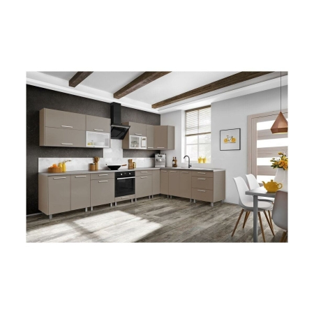 Szafka wisząca narożna, AMARO, 60x30x72 cm, biel, beżowy, mat