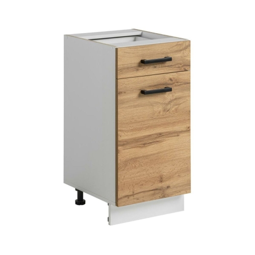 Przejdź do produktu Wąska szafka kuchenna, stojąca, Rita, 40x45x81 cm, dąb wotan, mat