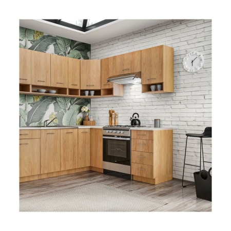 Szafka kuchenna stojąca, 4 szuflady, Laxy, 40x56x81 cm, dąb hikora, mat