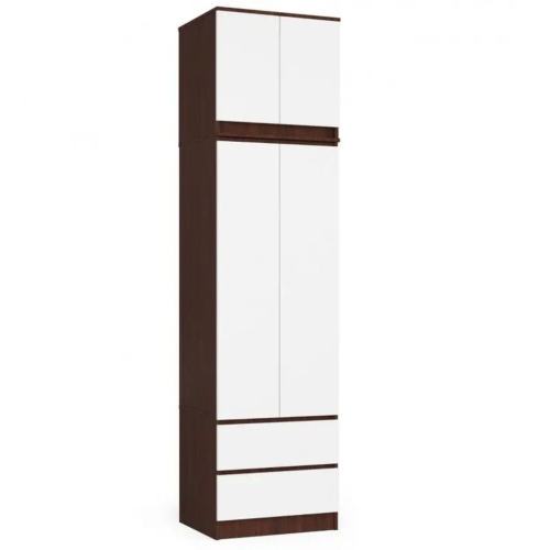 Przejdź do produktu Szafa z nadstawką, DORMI, 60x51x234 cm, wenge, biel, mat