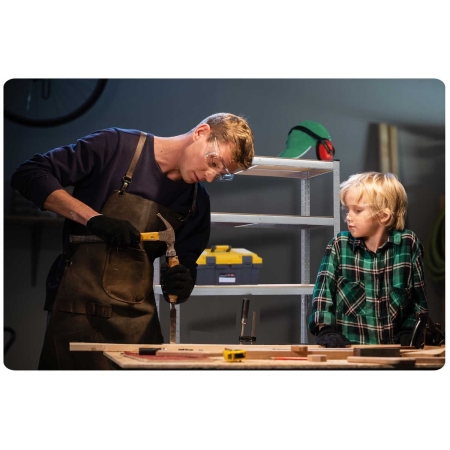 Regał magazynowy, składany, Plonos, 90x40x180 cm, srebrny ocynk