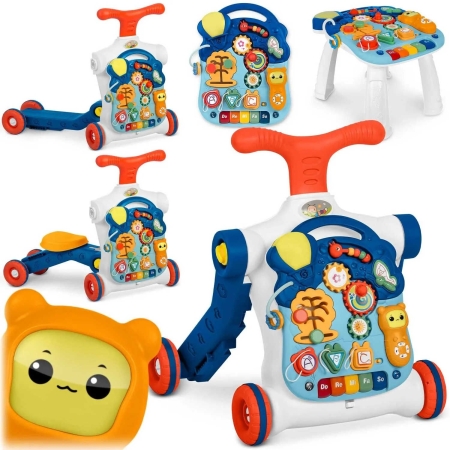 Stolik edukacyjny, chodzik, 4w1, Ricokids, niebieski