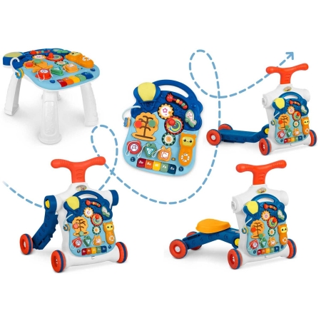 Stolik edukacyjny, chodzik, 4w1, Ricokids, niebieski