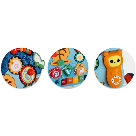 Stolik edukacyjny, chodzik, 4w1, Ricokids, niebieski