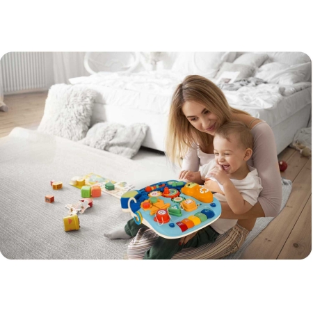 Stolik edukacyjny, chodzik, 4w1, Ricokids, niebieski