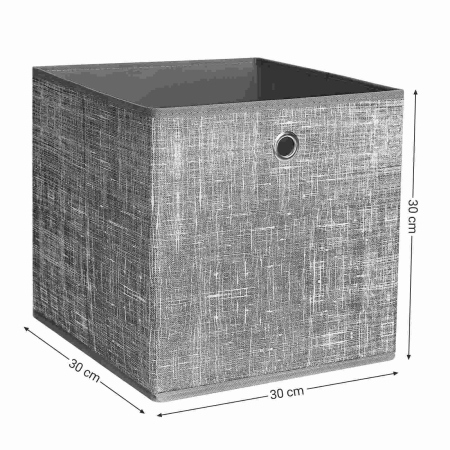 Zestaw pudełek, 6 sztuk, 30x30x30 cm, szary