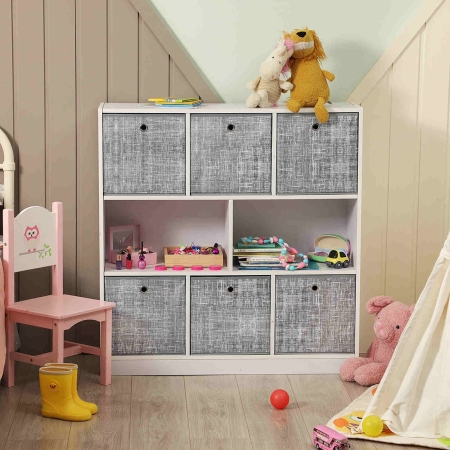 Zestaw pudełek, 6 sztuk, 30x30x30 cm, szary