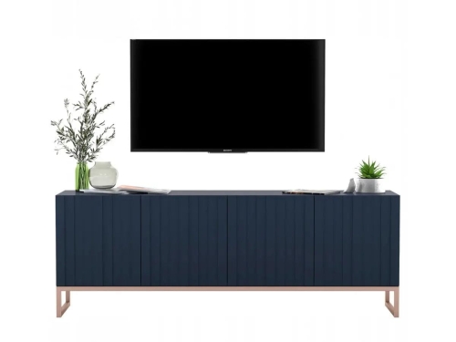 Przejdź do produktu Komoda RTV, szafka stojąca, glamour, GRAVO, 150x37x53 cm, granatowy, mat