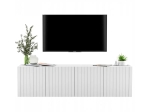 Komoda RTV, szafka wisząca, glamour, GRAVO, 150x37x39 cm, biały, mat