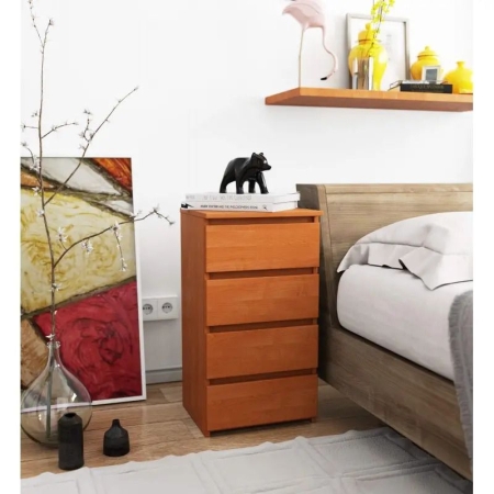 Szafka do sypialni, STILO, 4 szuflady, 40x35x74 cm, olcha, mat