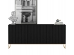 Komoda RTV, szafka stojąca, glamour, GRAVO, 168x37x72 cm, czarny, mat