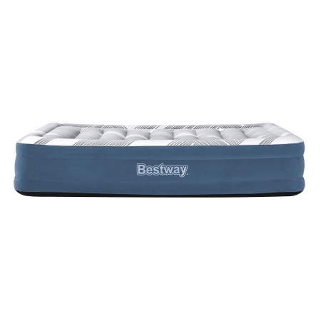 Materac welurowy, łóżko, 203x152x36 cm, Bestway, niebieski