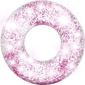 Koło do pływania, brokatowe, Intex, 119 cm, różowy