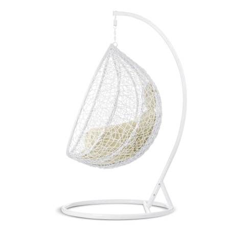 Fotel ogrodowy, wiszący, 202x105x105 cm, Hawana, biały, beżowy