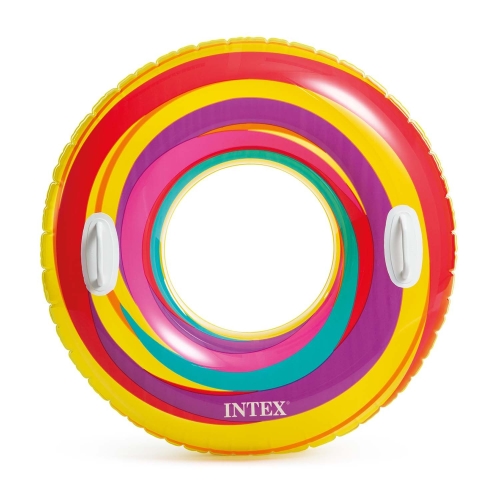Przejdź do produktu Koło do pływania, Intex, 91 cm, żółte w paski