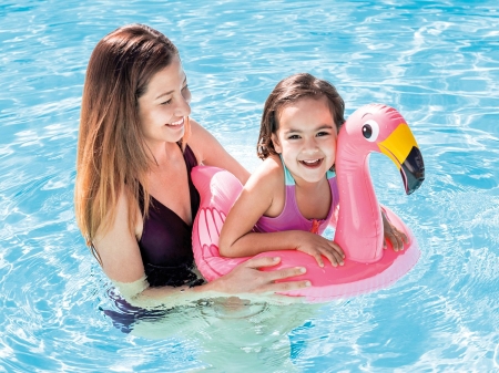 Kółko do pływania na basen, flaming, Intex, 76x55 cm, różowy